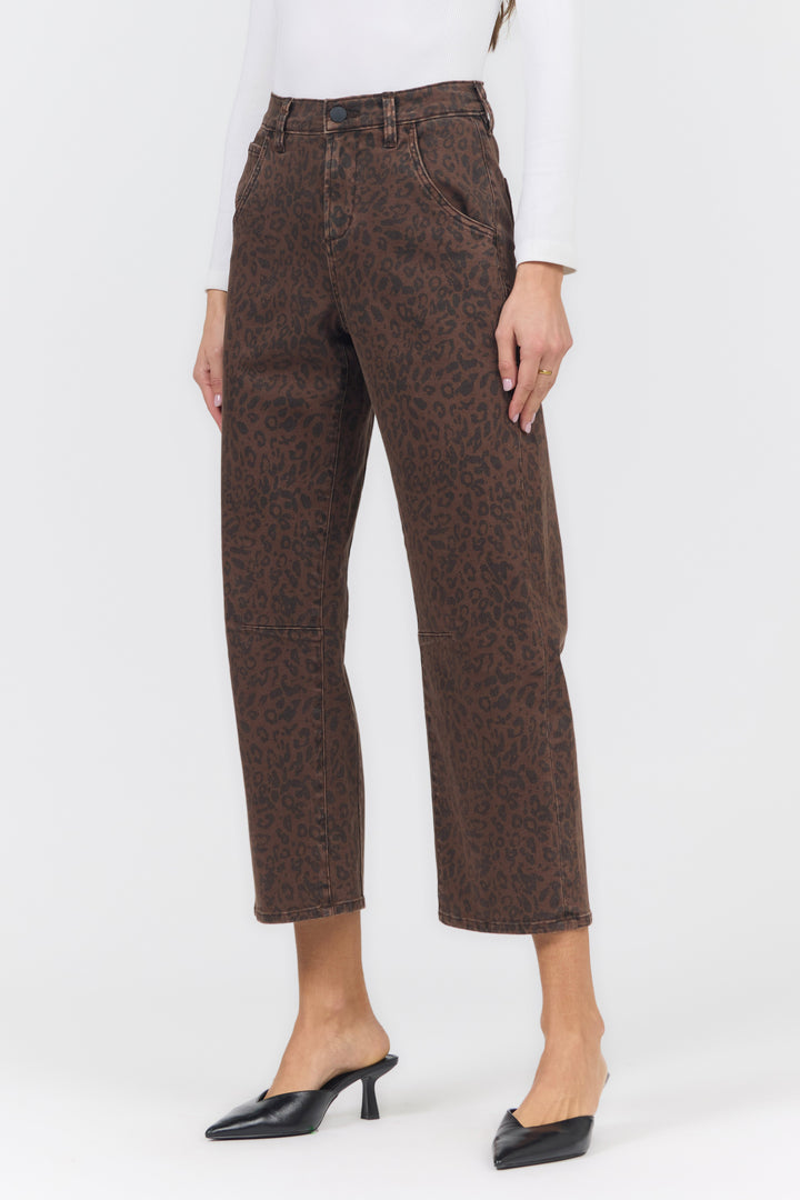 LASSO JEAN BROWN LEOPARD