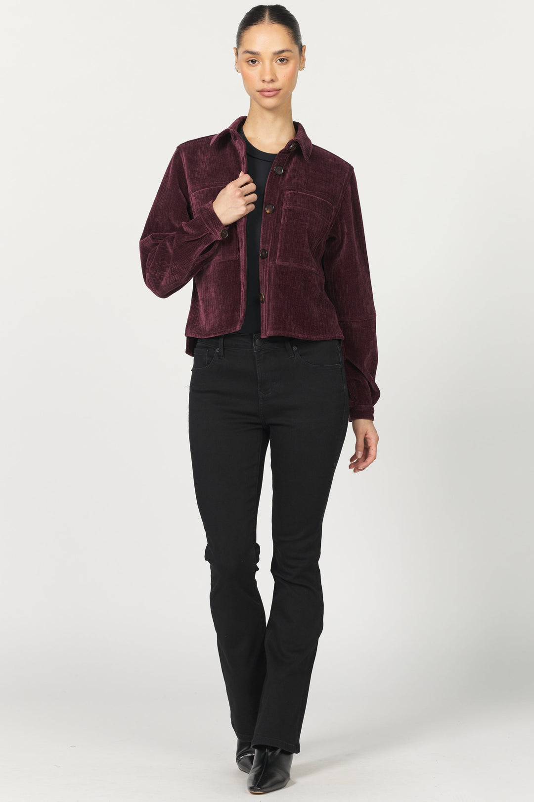 CROPPED GINA LONG SLEEVE JACKET  FIG