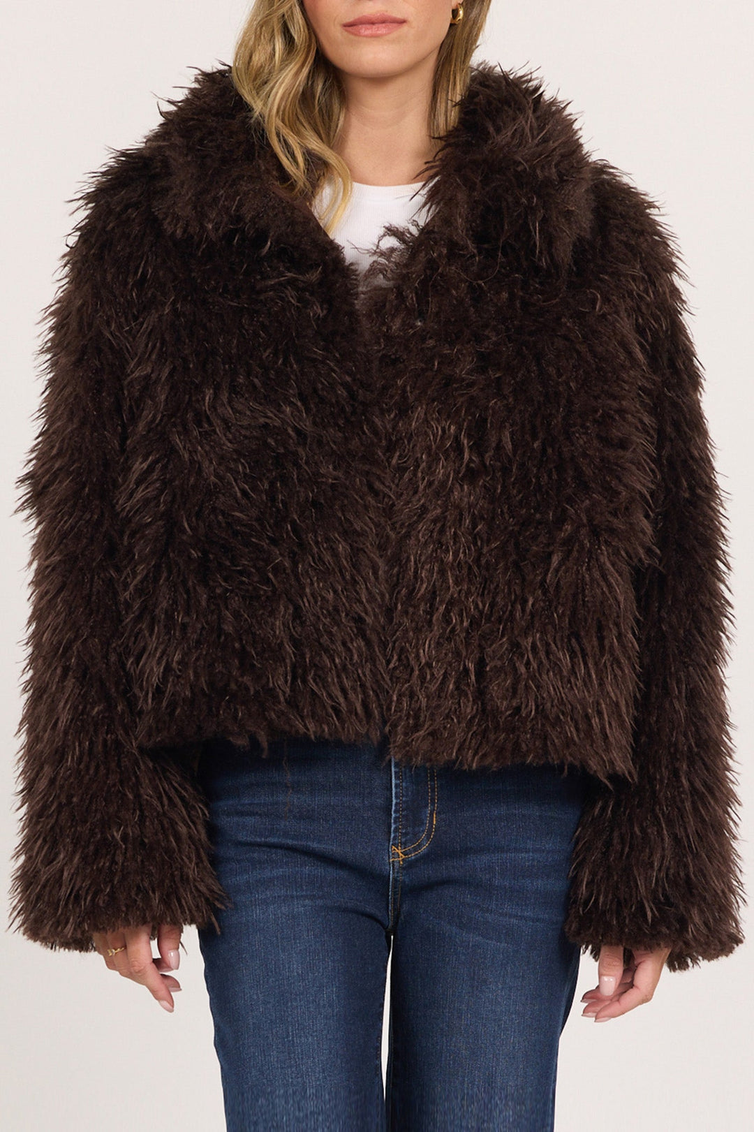 BARDOT LONG SLEEVE JACKET SHAVED CHOCOLATE