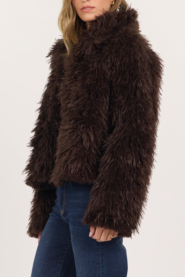 BARDOT LONG SLEEVE JACKET SHAVED CHOCOLATE