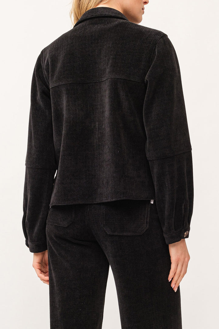 CROPPED GINA LONG SLEEVE JACKET BLACK