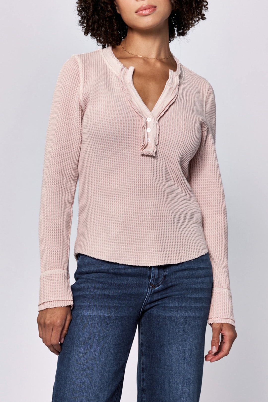 LUNA V-NECK LONG SLEEVE TEE SEPIA ROSE