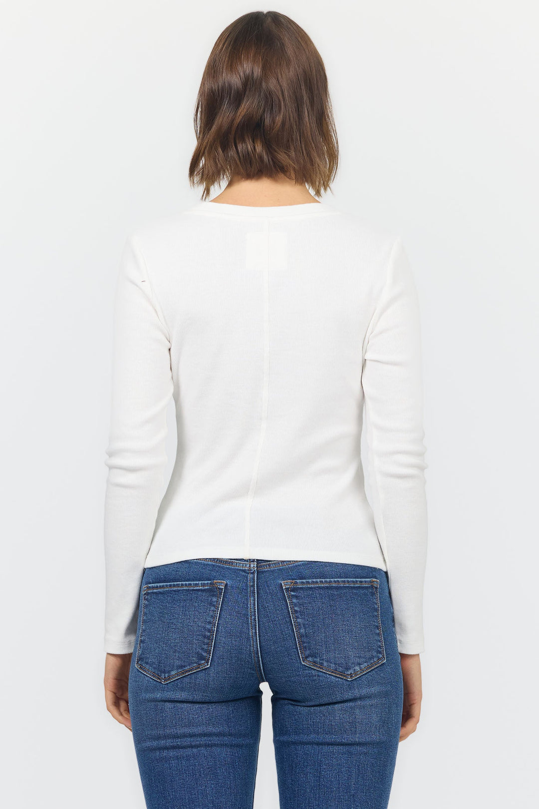 SELENE SCOOP NECK LONG SLEEVE TEE WHITE