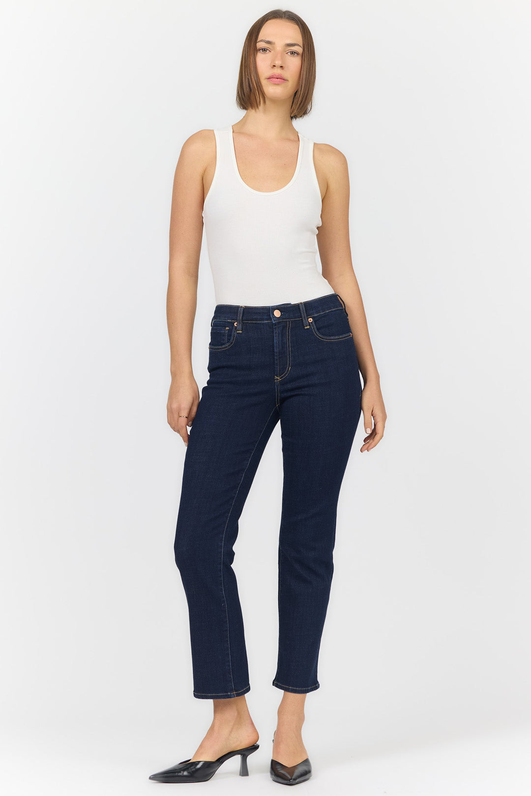 ANIKA MID RISE STRAIGHT LEG JEAN ANCHOR