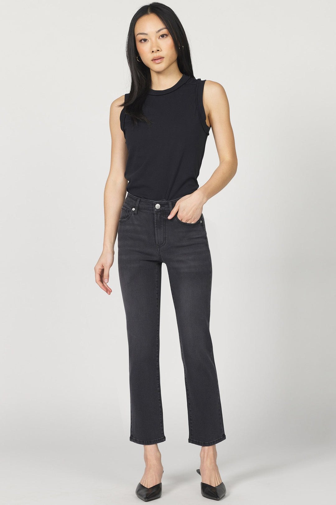 ANIKA MID RISE STRAIGHT LEG JEAN JET SET