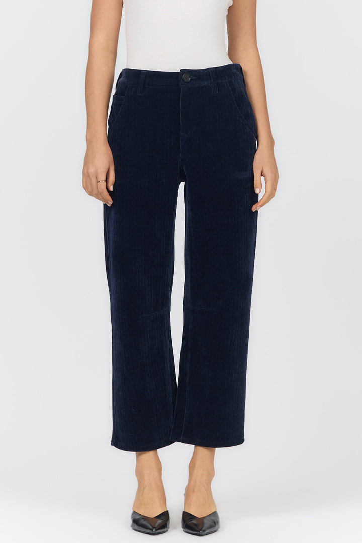 LASSO MID RISE BARREL LEG PANT BLACK IRIS