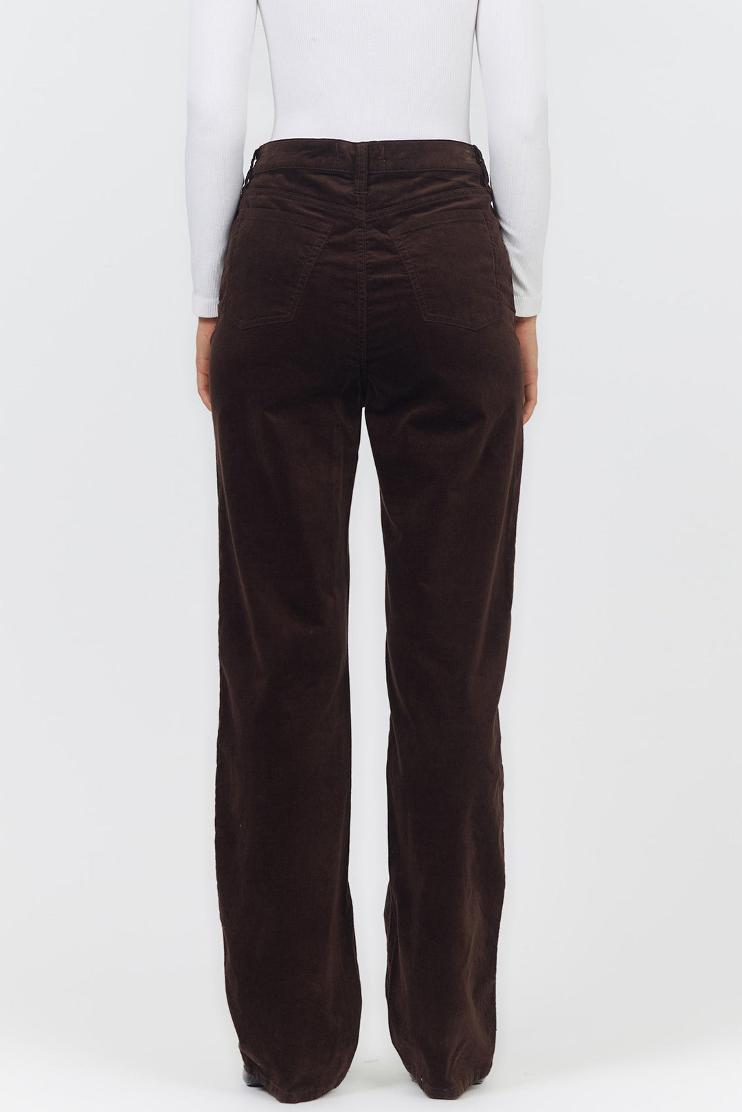 HOLLY HIGH RISE STRAIGHT LEG PANT SHAVED CHOCOLATE