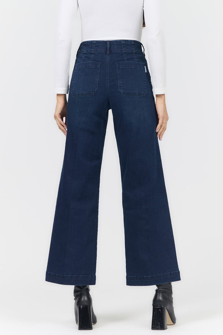 AUDREY HIGH RISE WIDE LEG JEAN ROSELLE