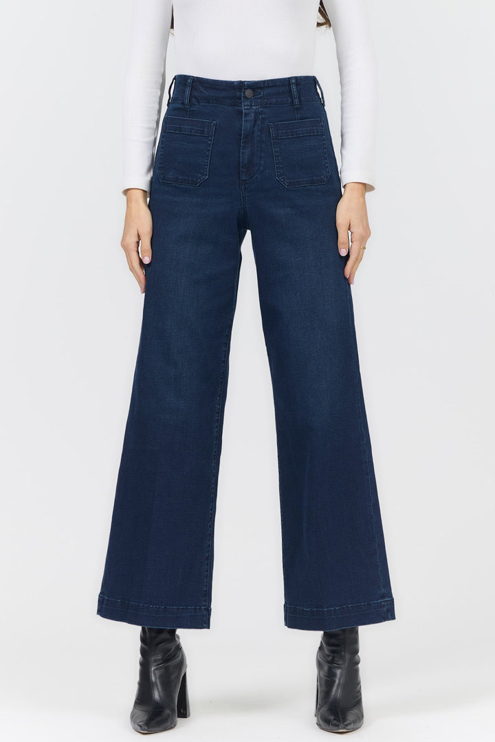 AUDREY HIGH RISE WIDE LEG JEAN ROSELLE