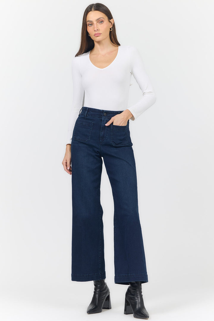 AUDREY HIGH RISE WIDE LEG JEAN ROSELLE