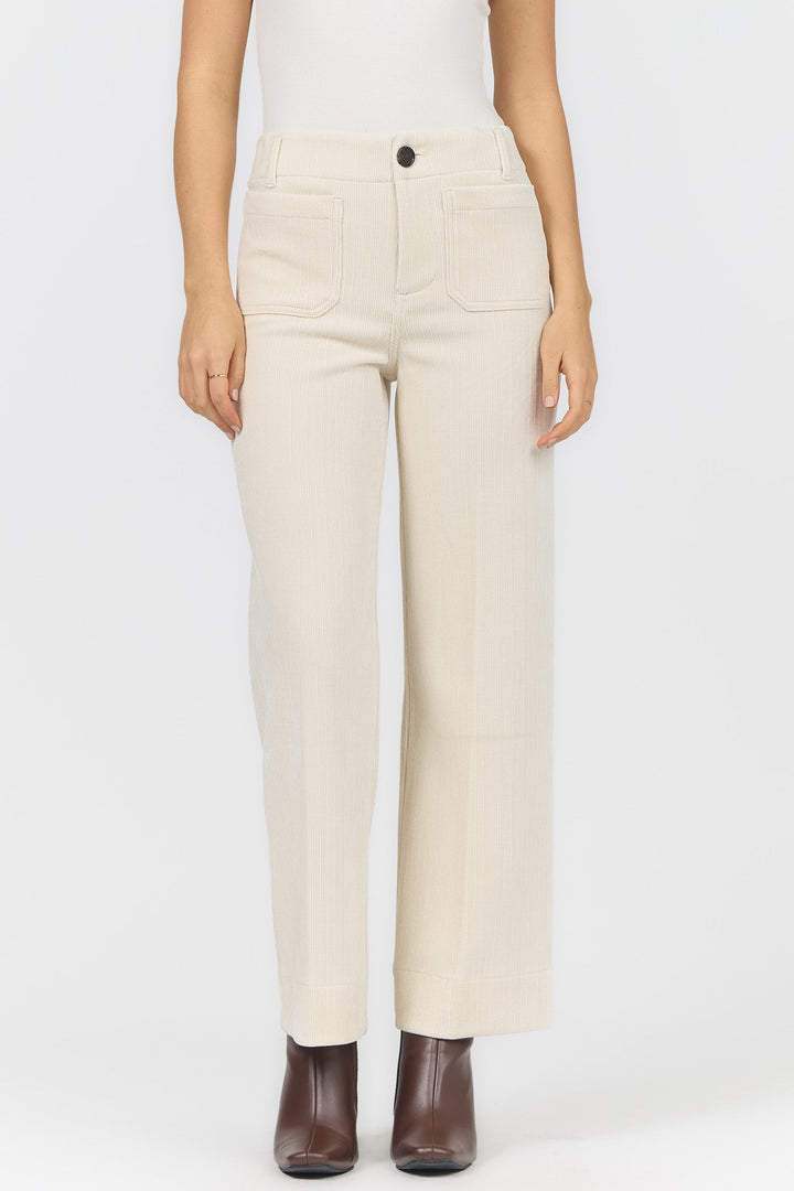 AUDREY HIGH RISE WIDE LEG PANT EGRET