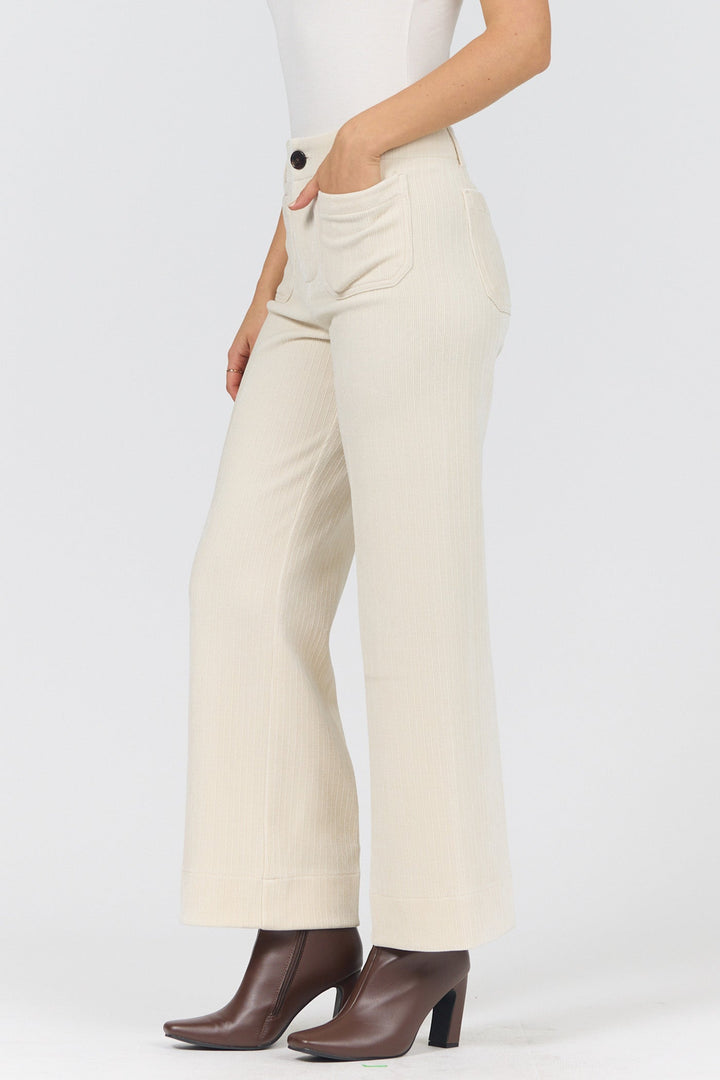 AUDREY HIGH RISE WIDE LEG PANT EGRET
