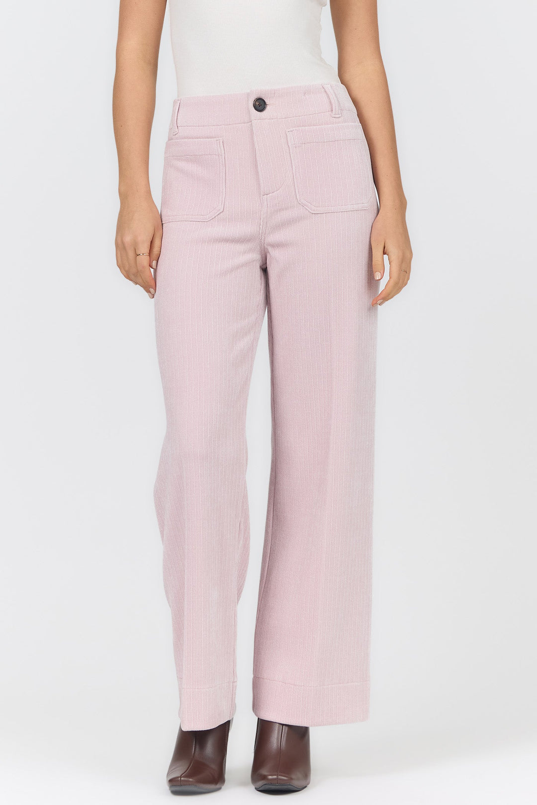 AUDREY HIGH RISE WIDE LEG PANT PALE LILAC