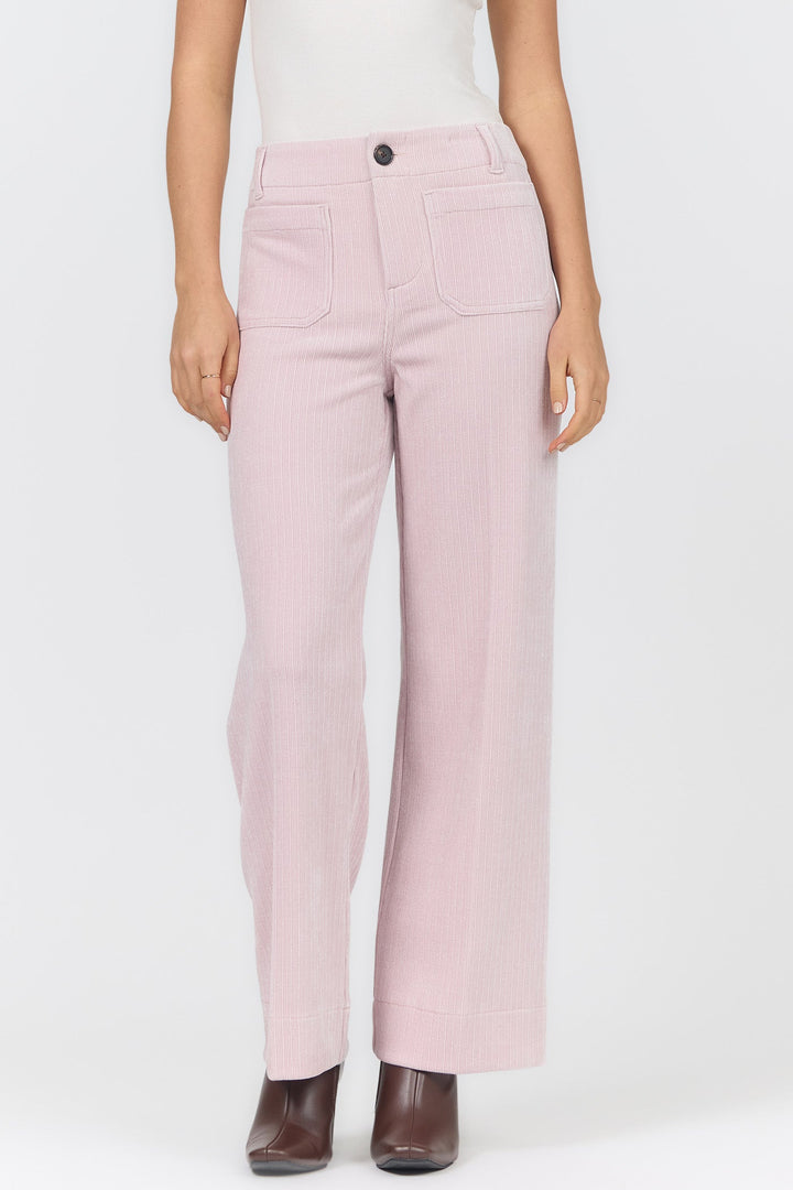 AUDREY HIGH RISE WIDE LEG PANT PALE LILAC
