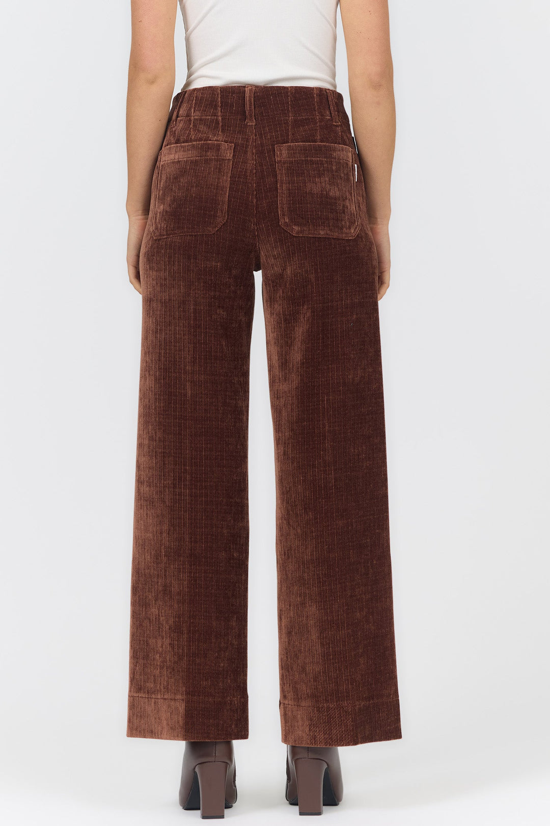 AUDREY HIGH RISE WIDE LEG PANT SHAVED CHOCOLATE
