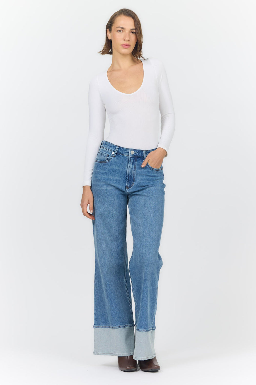 FIONA WIDE LEG JEAN ROME PLACE