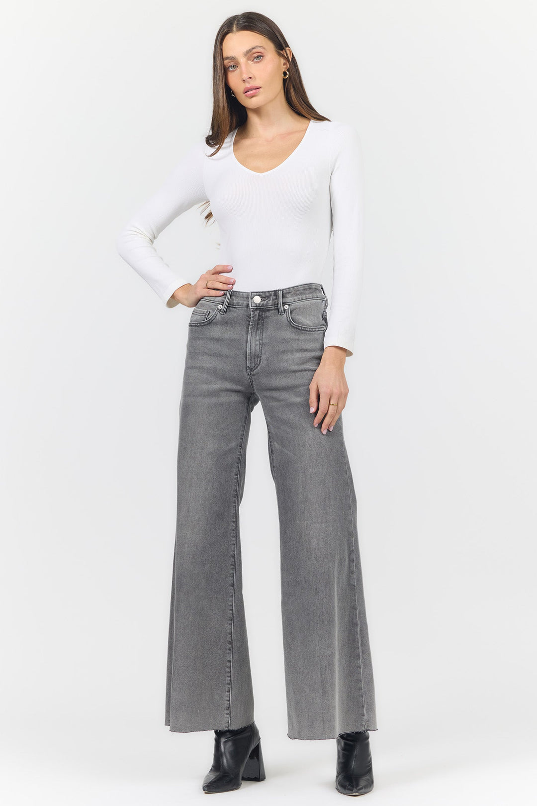 HENDRIX MID RISE WIDE LEG JEAN STONEY LANE