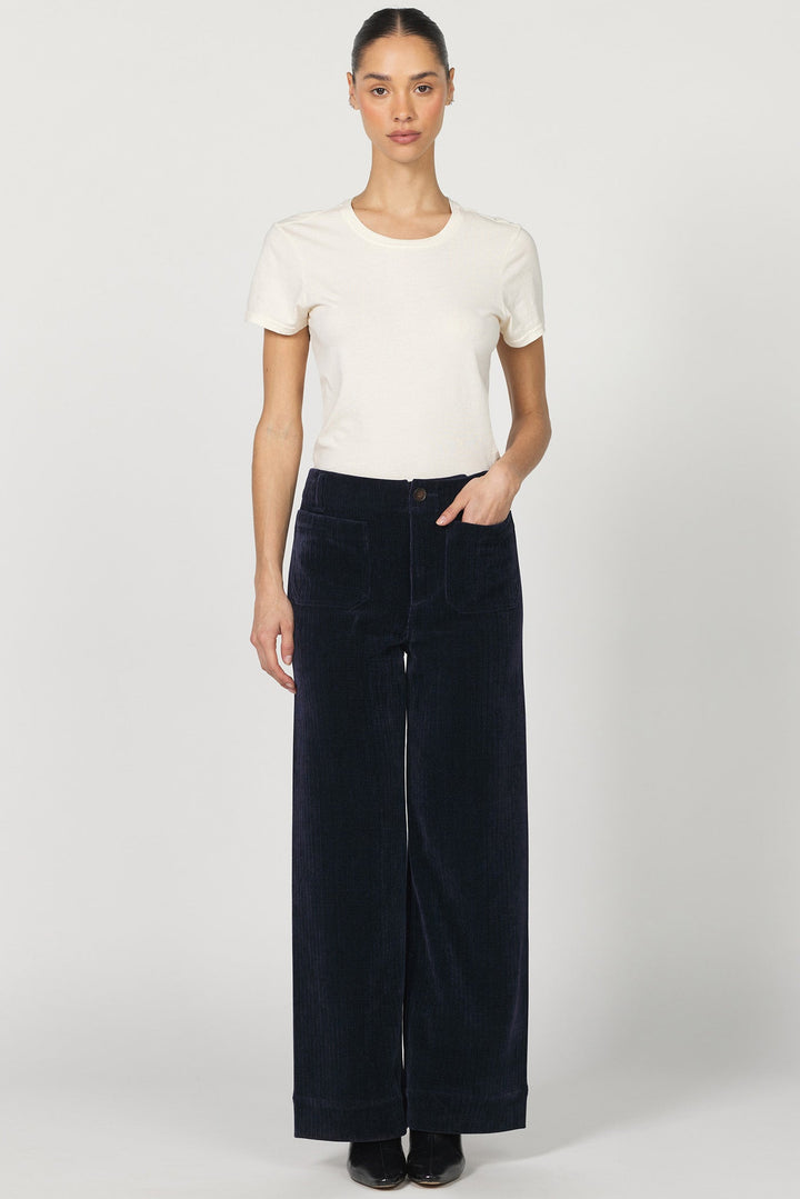 AUDREY HIGH RISE WIDE LEG PANT BLACK IRIS
