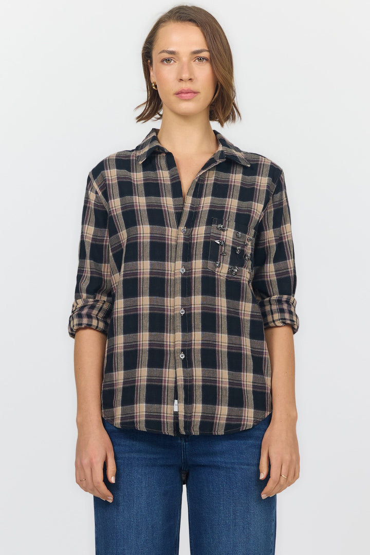 GALINA LONG SLEEVE SHIRTS MIDNIGHT ECLIPSE PLAID