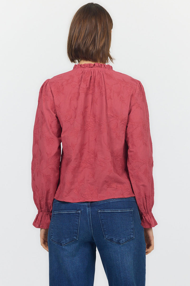 AZALEA LONG SLEEVE BLOUSE RED