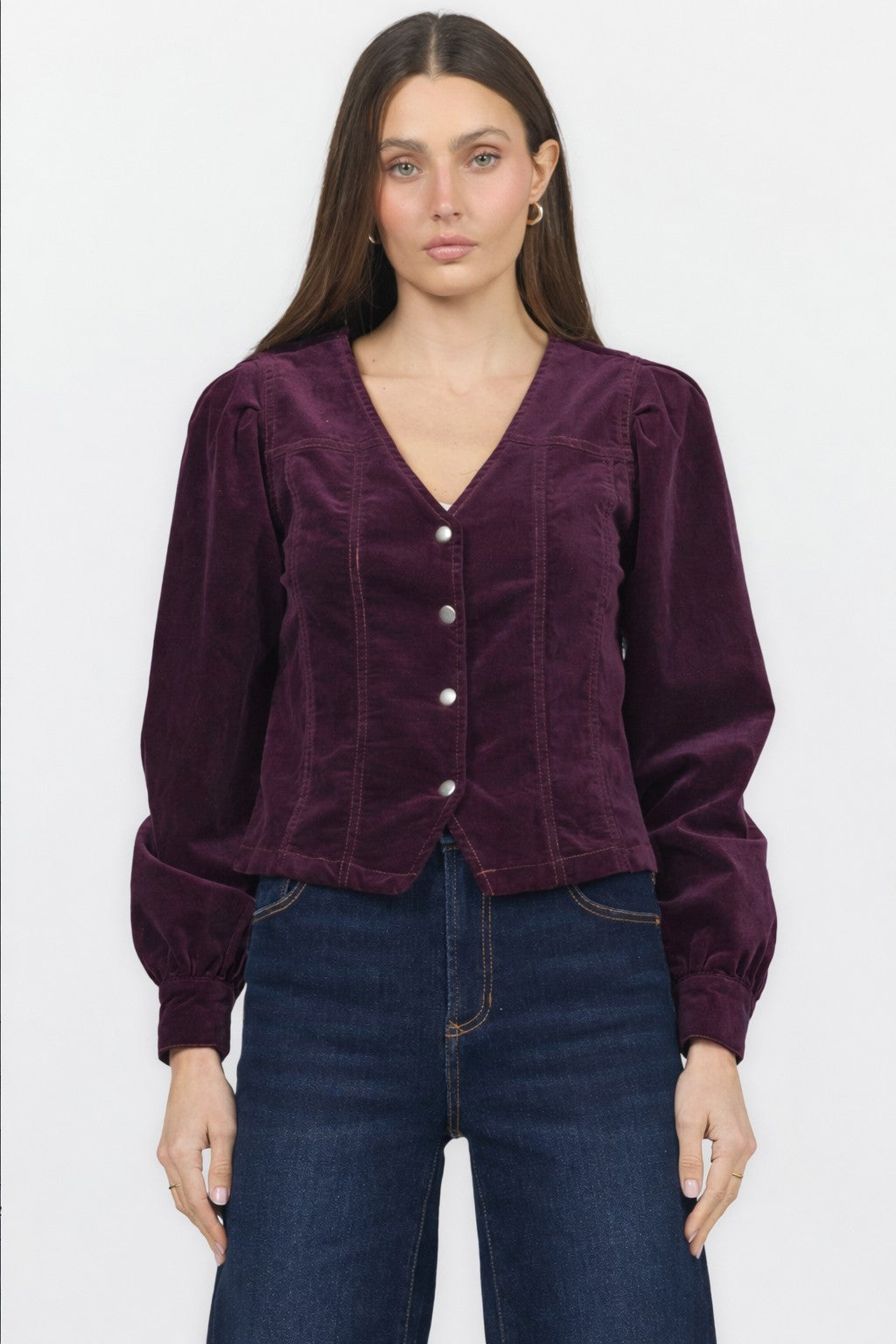 MARNIE V-NECK LONG SLEEVE BLOUSE FIG