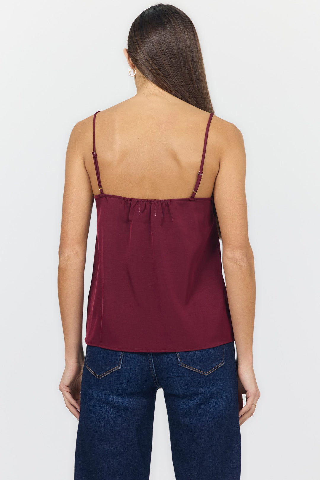 ALEXANDRIA V-NECK SLEEVELESS TANK CHERRY TEA