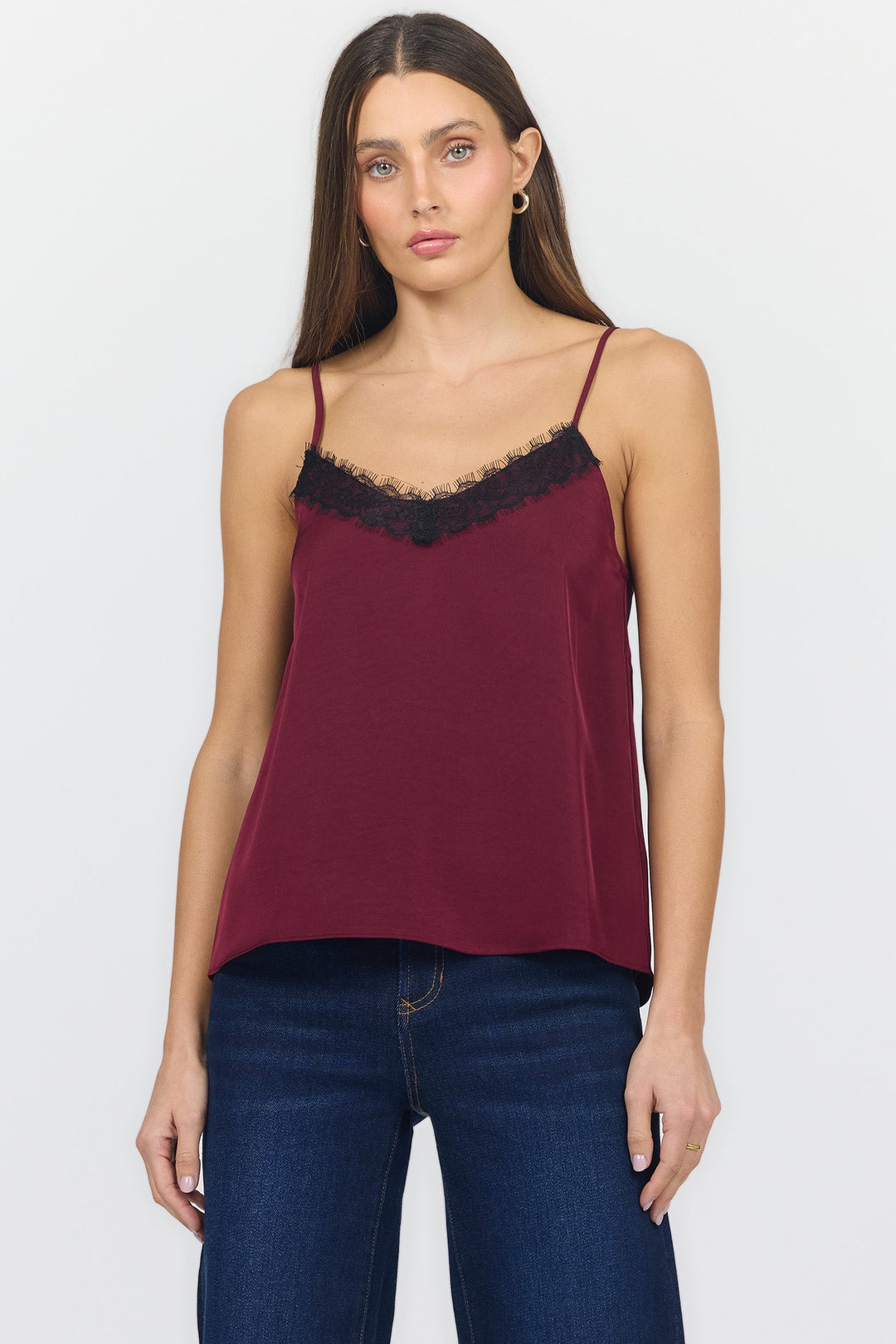 ALEXANDRIA V-NECK SLEEVELESS TANK CHERRY TEA