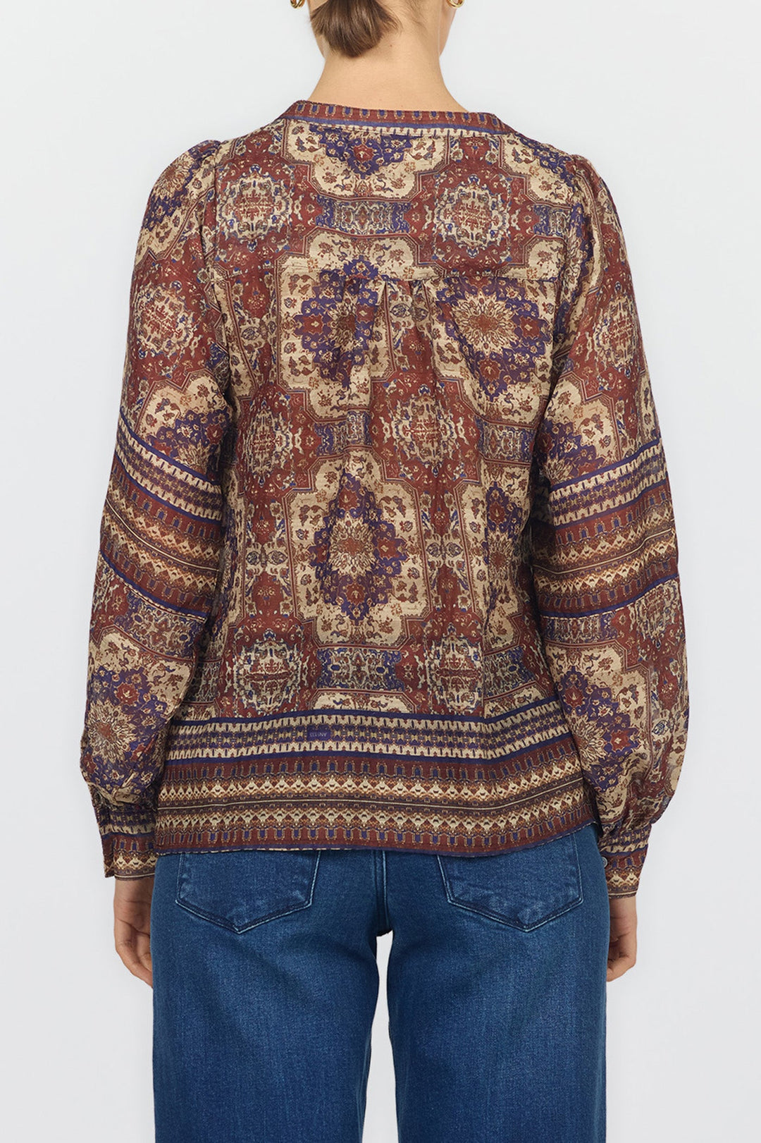 MAISY V-NECK LONG SLEEVE BLOUSE PERSIAN TAPESTRY