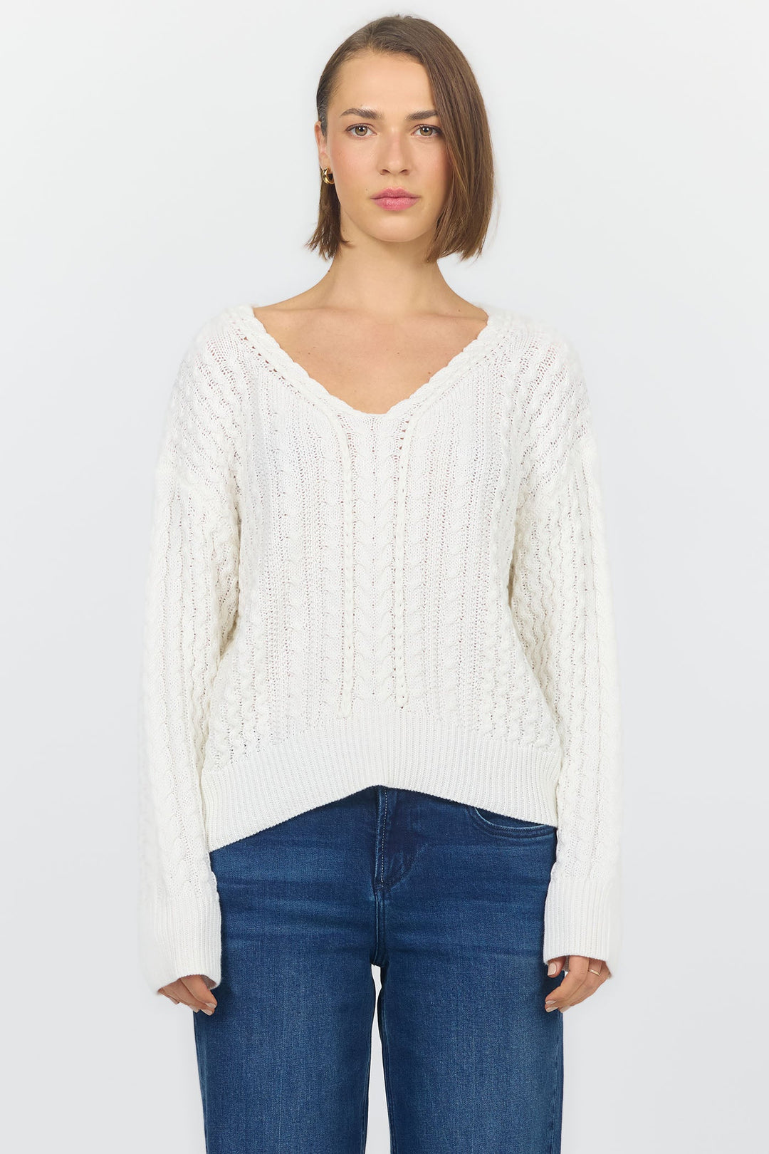 LEXI LONG SLEEVE SWEATER OFF WHITE
