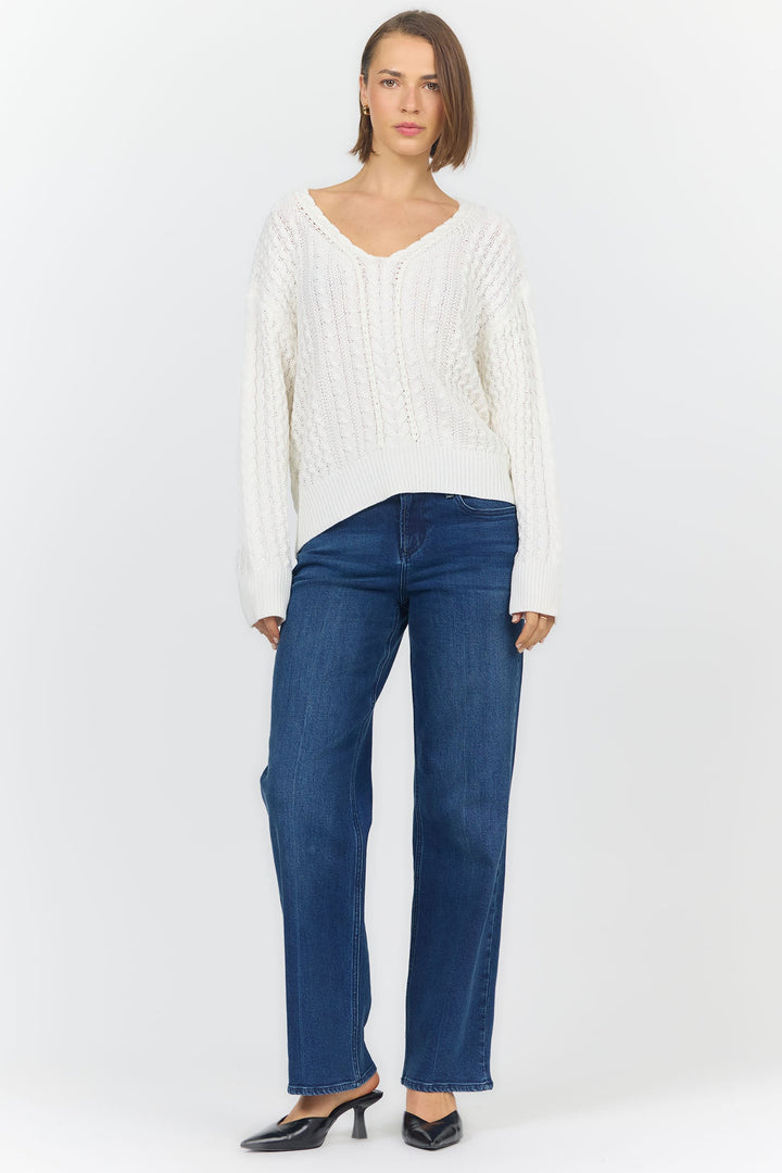 LEXI LONG SLEEVE SWEATER OFF WHITE