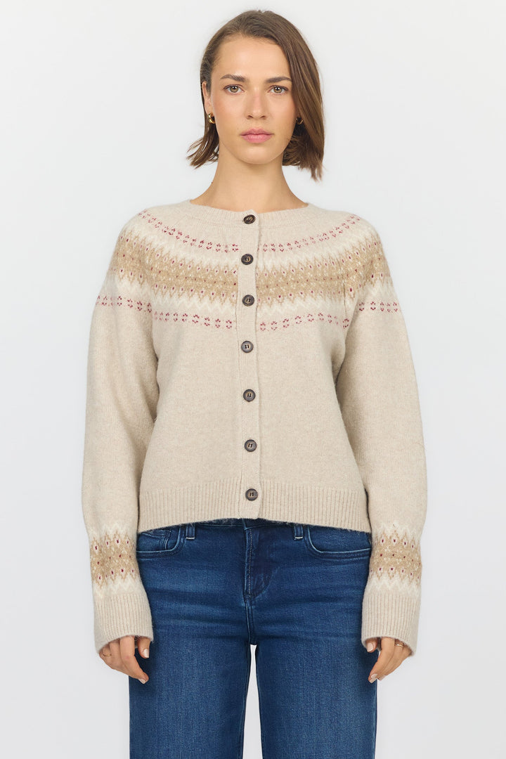 AMINA CREW NECK LONG SLEEVE SWEATER WINTER LATTE