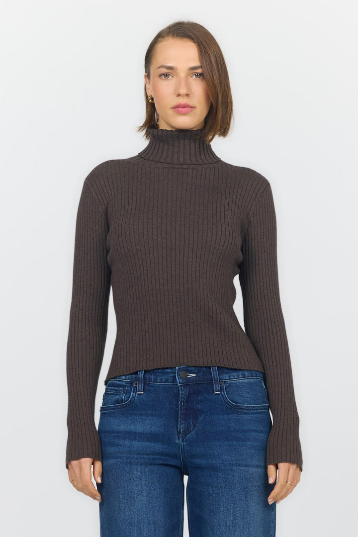 ARLEN LONG SLEEVE SWEATER DARK CHOCOLATE