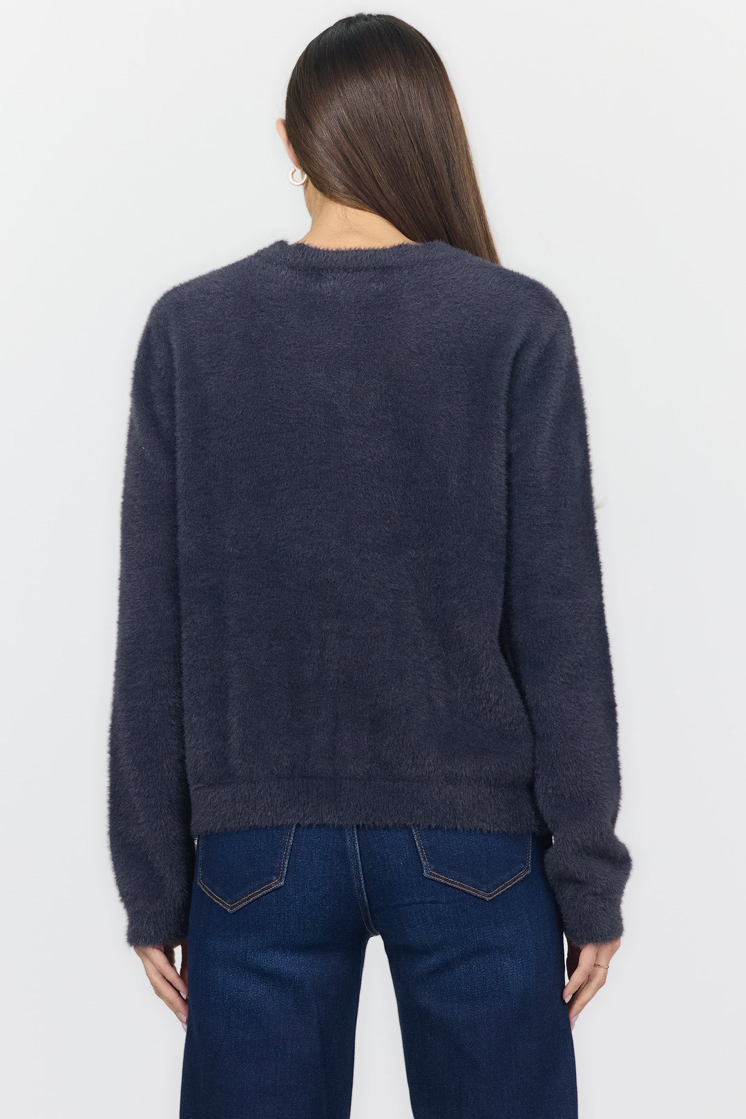 EMERI CREW NECK LONG SLEEVE SWEATER DARKEST BLUE