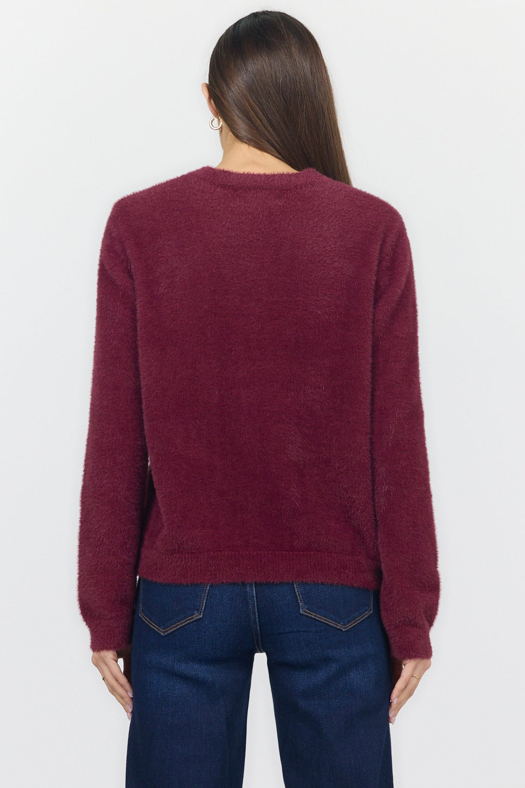 EMERI CREW NECK LONG SLEEVE SWEATER FIG TEA