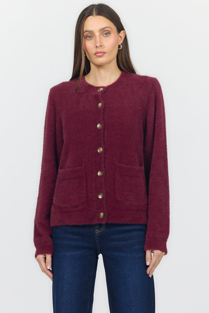 EMERI CREW NECK LONG SLEEVE SWEATER FIG TEA