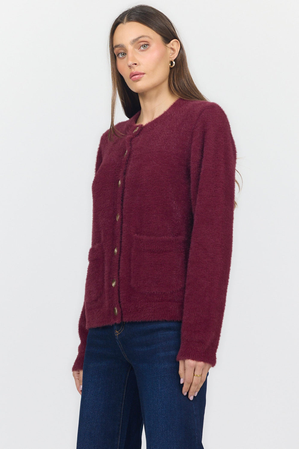 EMERI CREW NECK LONG SLEEVE SWEATER FIG TEA