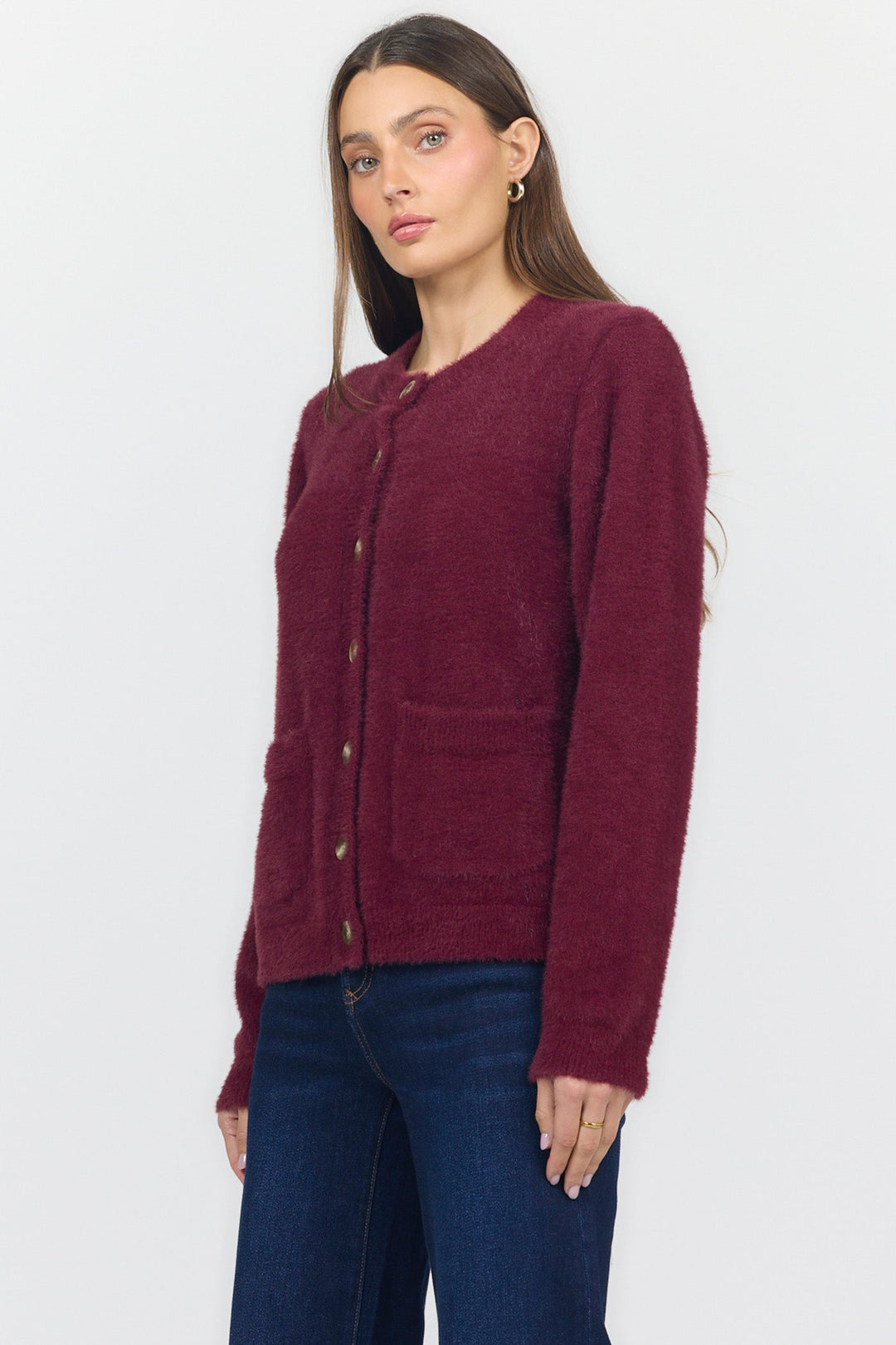EMERI CREW NECK LONG SLEEVE SWEATER FIG TEA