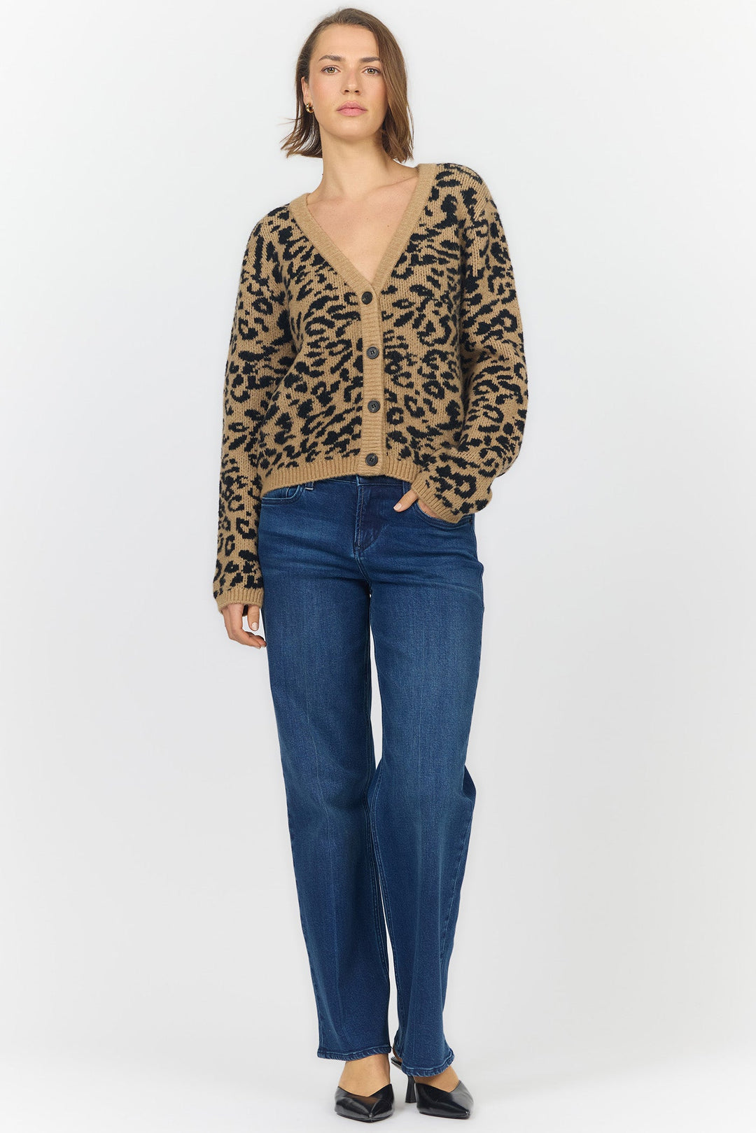 NAYLANI CARDIGAN TAN LEOPARD