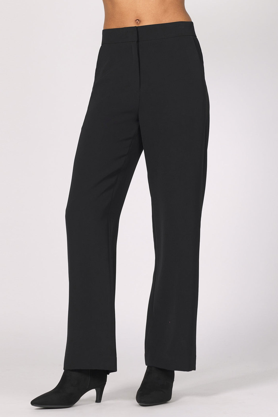AZULA HIGH WAIST ELASTIC BACK PANTS BLACK
