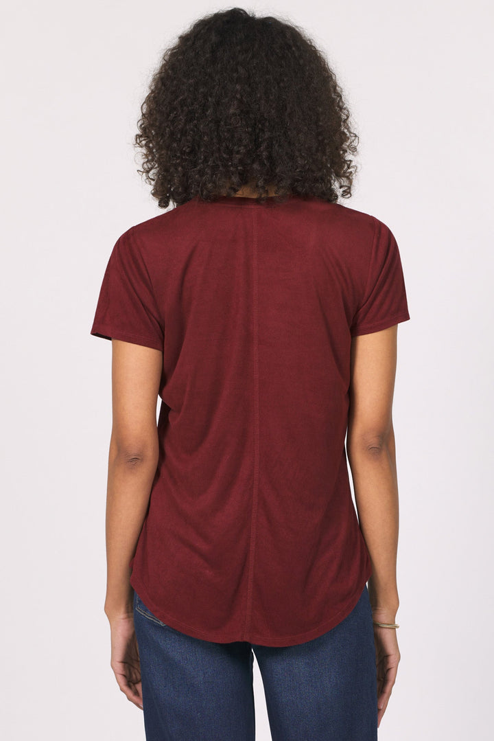 PHOENIX V-NECK SHORT SLEEVE TOP COMPOTE