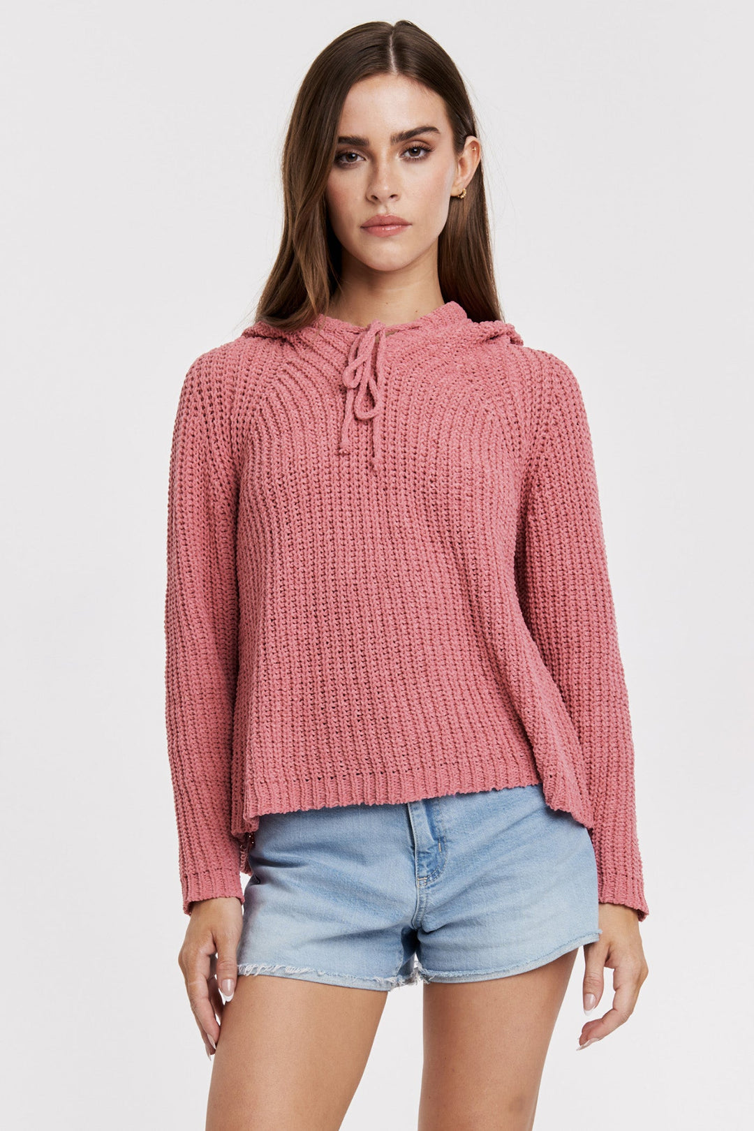 EDEN TEXTURED HOODIE TOP SOFT CHERRY