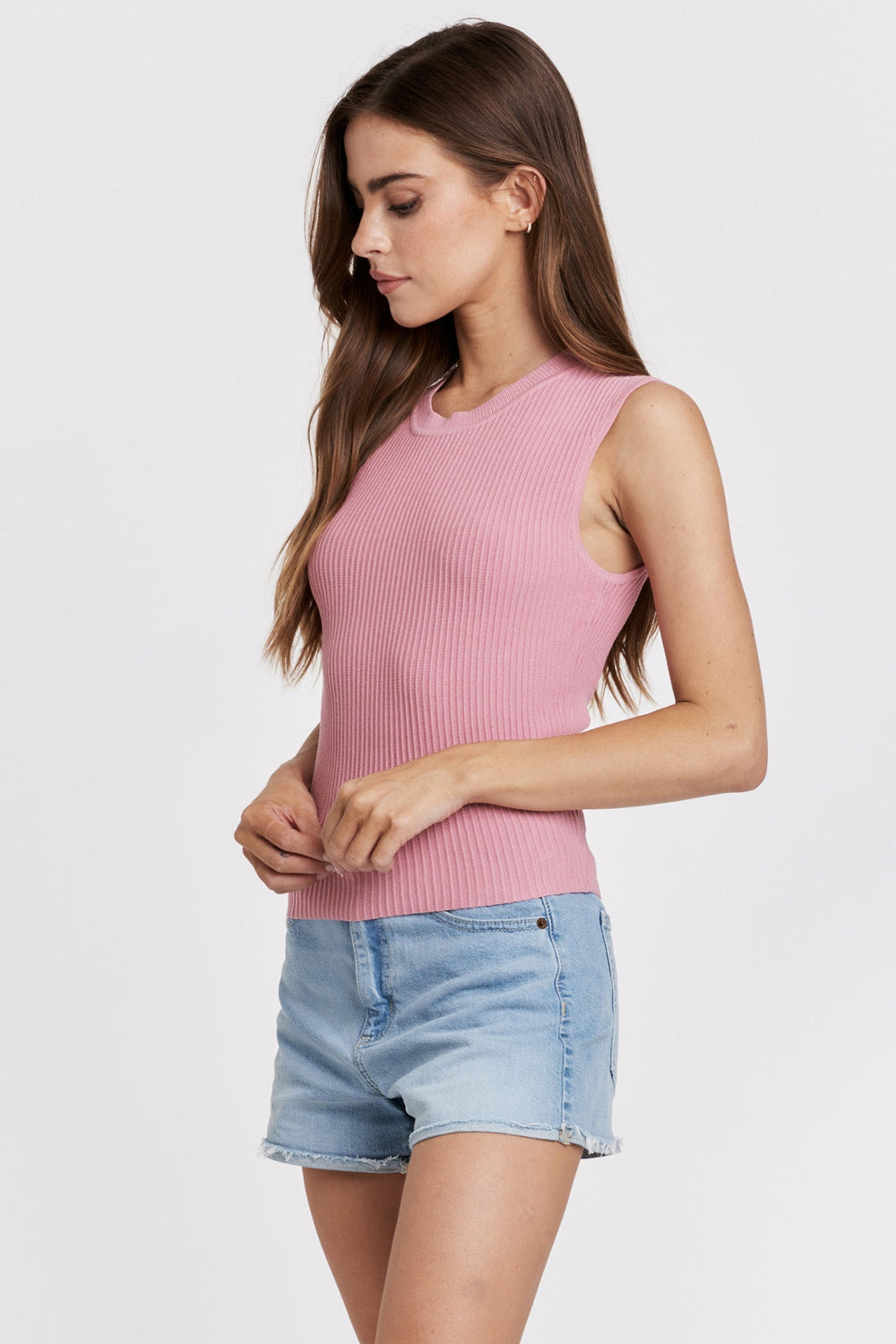 STIRLING RIB MUSCLE TANK TOP SOFT CHERRY