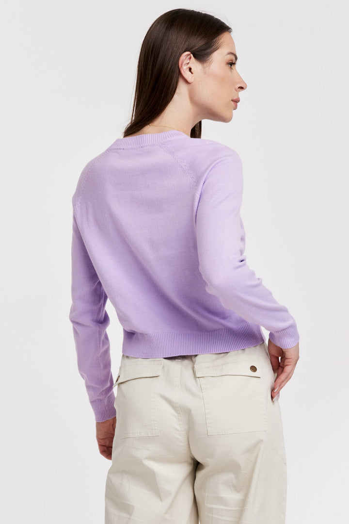 MARITZA CREW NECK RAGLAN SLEEVE TOP DEWY IRIS