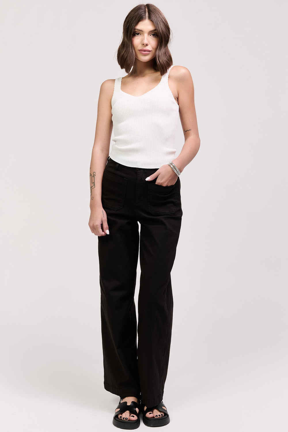RIRI SWEETHEART NECKLINE TANK TOP WHITE
