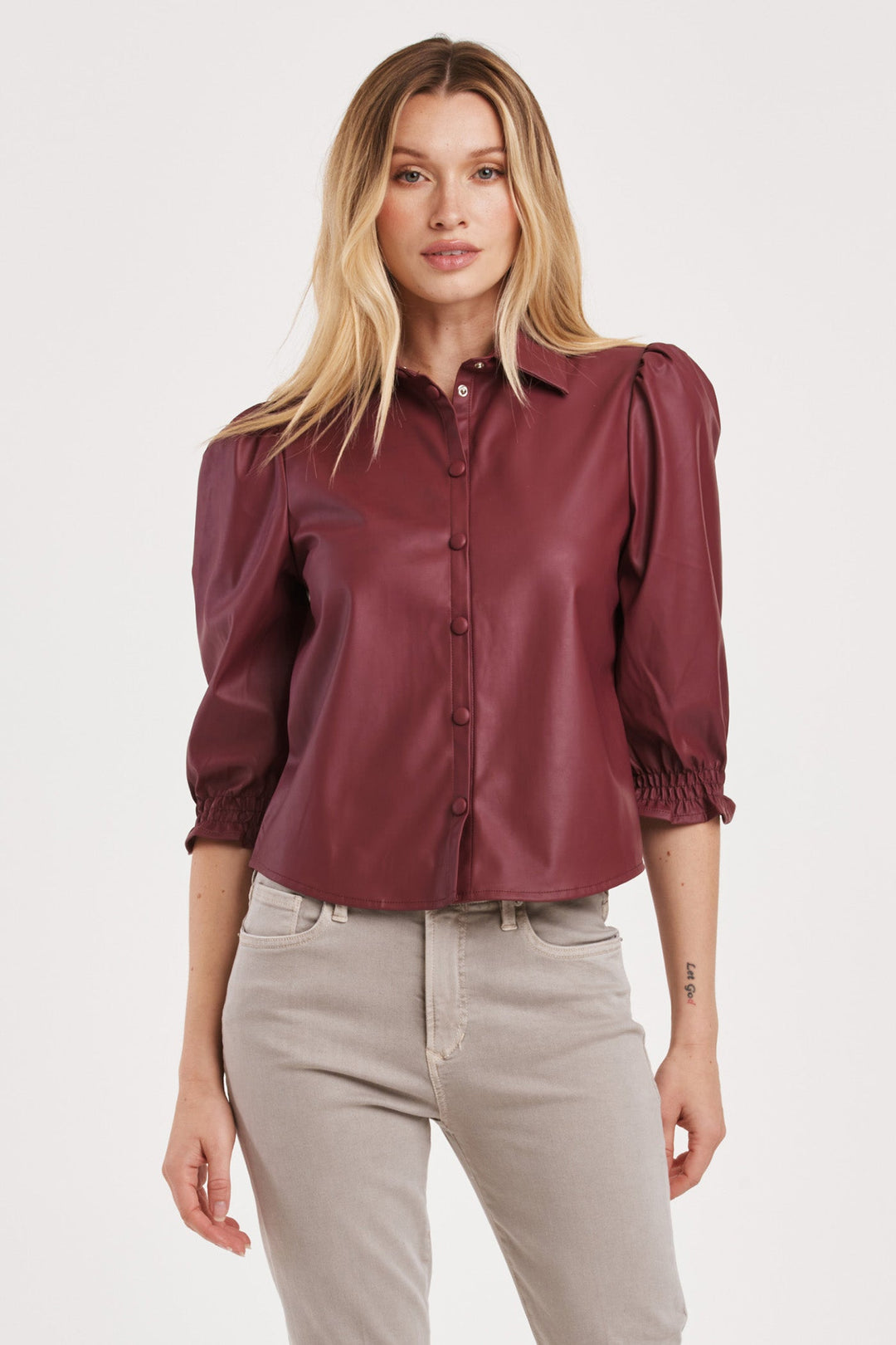 YARA VEGAN LEATHER SHIRT